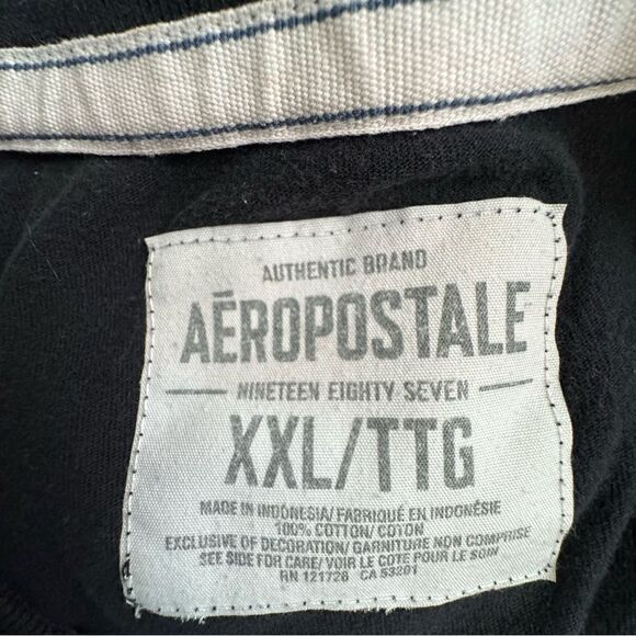 Aeropostle Y2K  1987 Black T-Shirt Logo SZ XXL - Picture 5 of 6